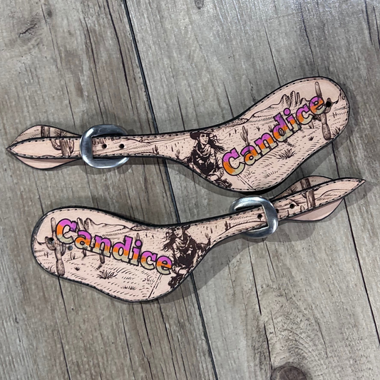 Bally Tack Western Leather Spur Straps- Vintage Cowgirl