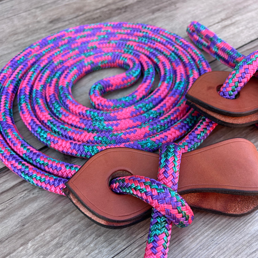 Bally Tack Rope Joined Reins-Round Slobber Straps-Daisy Bliss