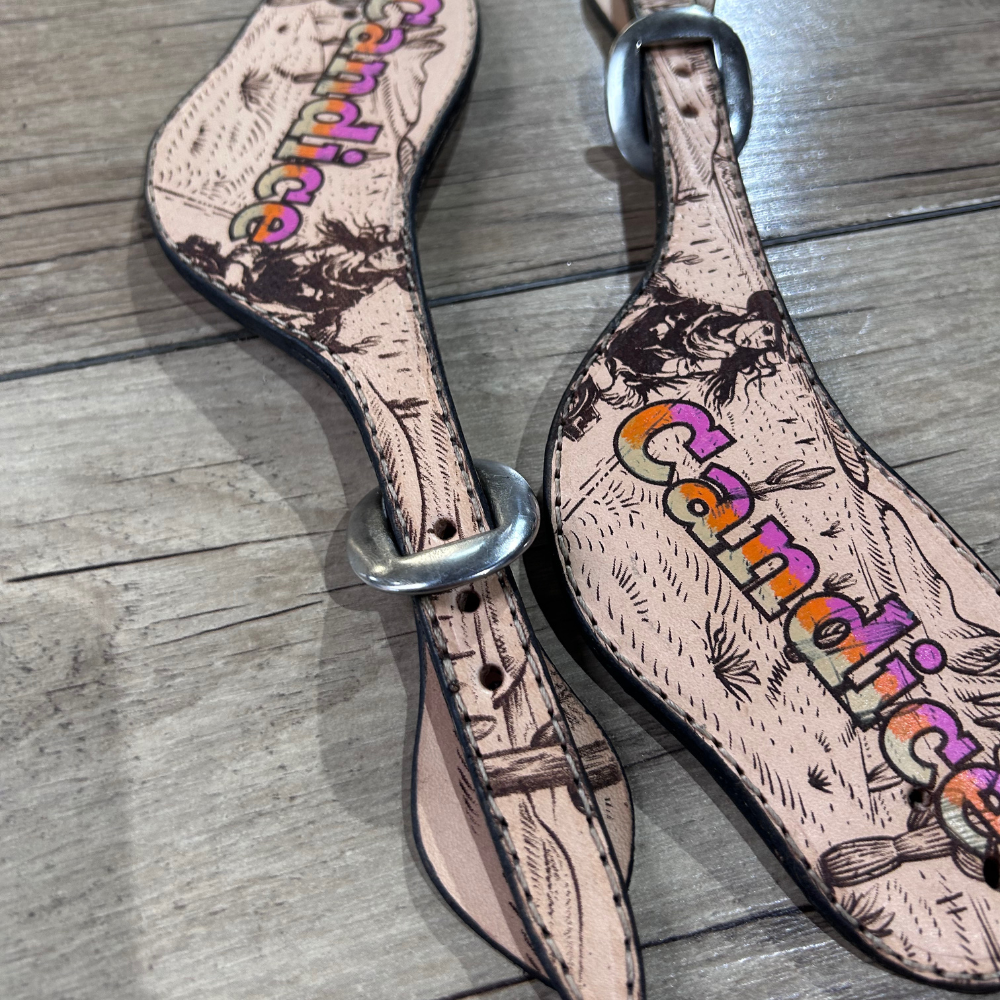 Bally Tack Western Leather Spur Straps- Vintage Cowgirl