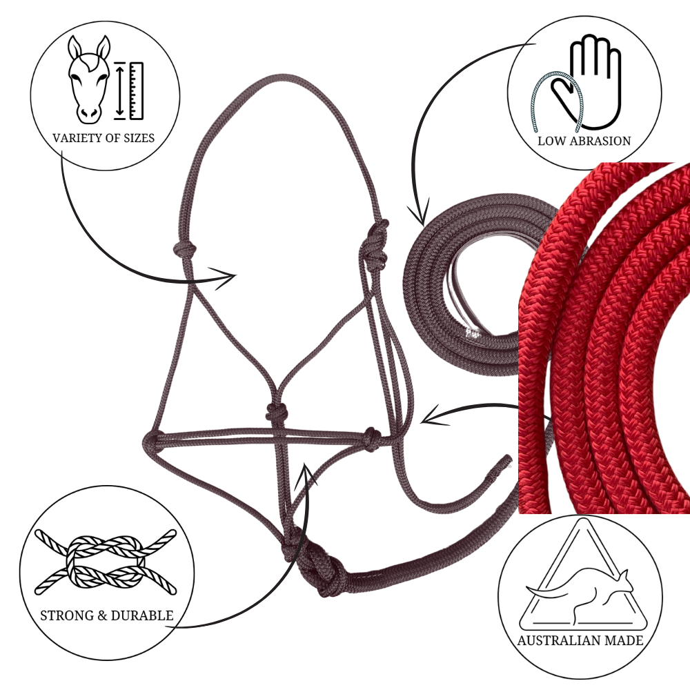 Bally Tack Rope Halter/Lead Combo- Red