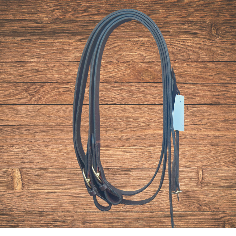 Bally Tack Leather Show Reins-Dark Havana
