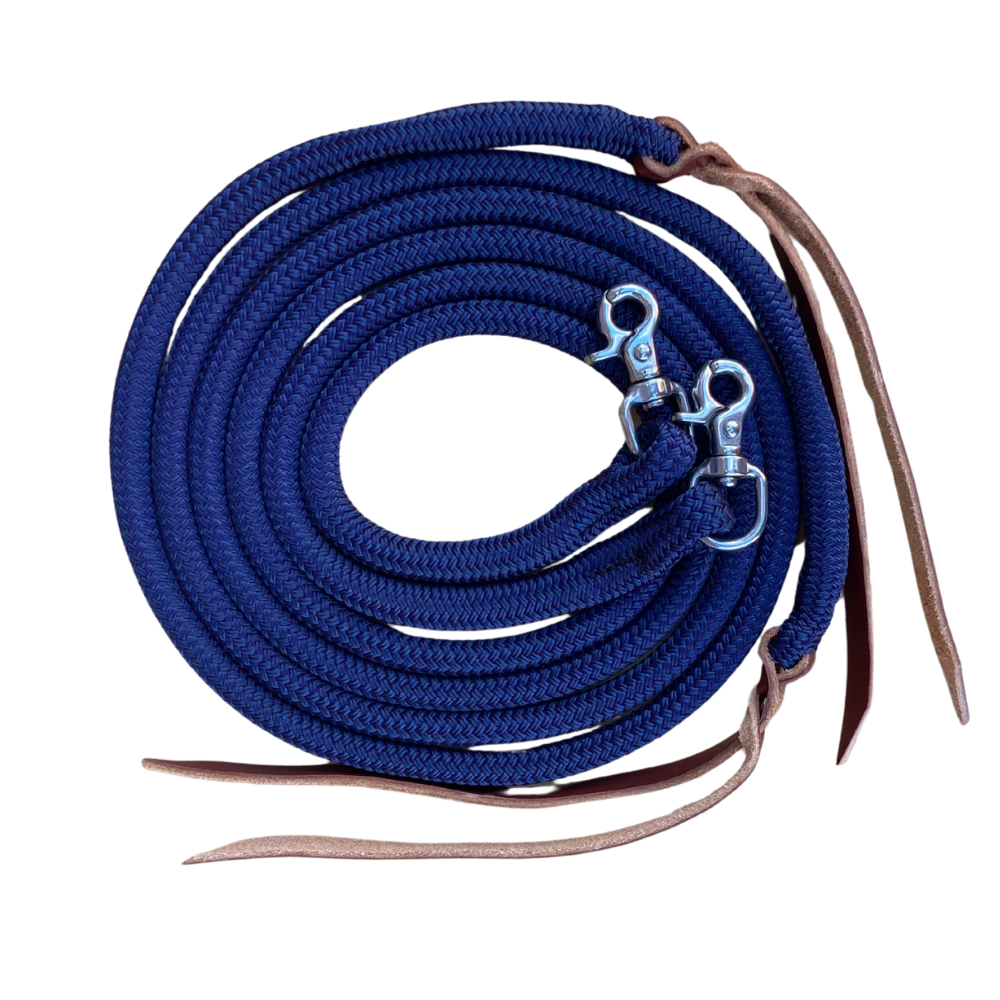 Bally Tack Rope Reins-Clips-Navy
