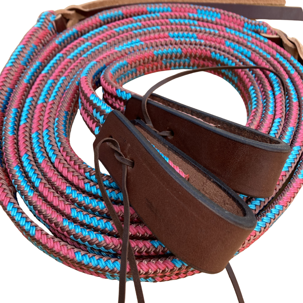 Bally Tack Flat Campdraft Reins-Slobber Straps-Cowgirl Candy-PREORDER