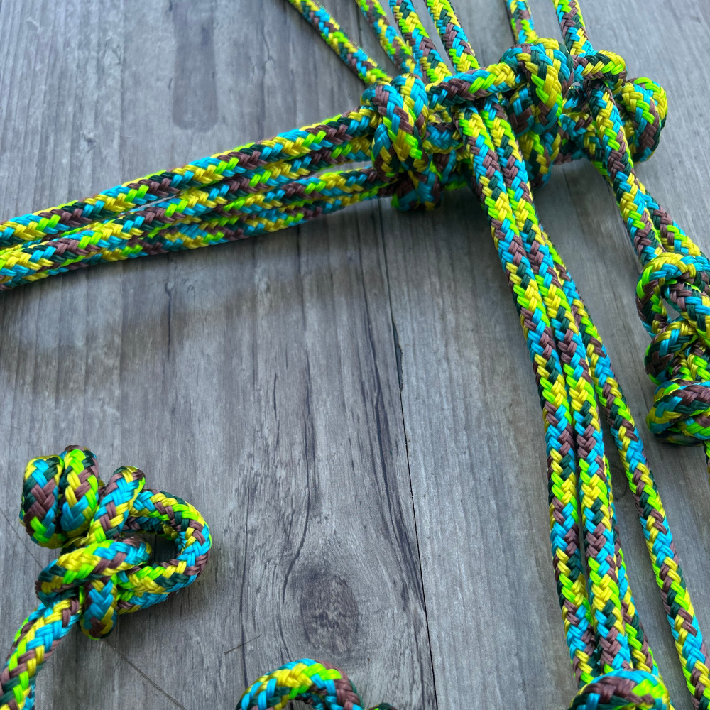 New ! Bally Tack Rope Bridle & Chin Strap Set- Sunflower