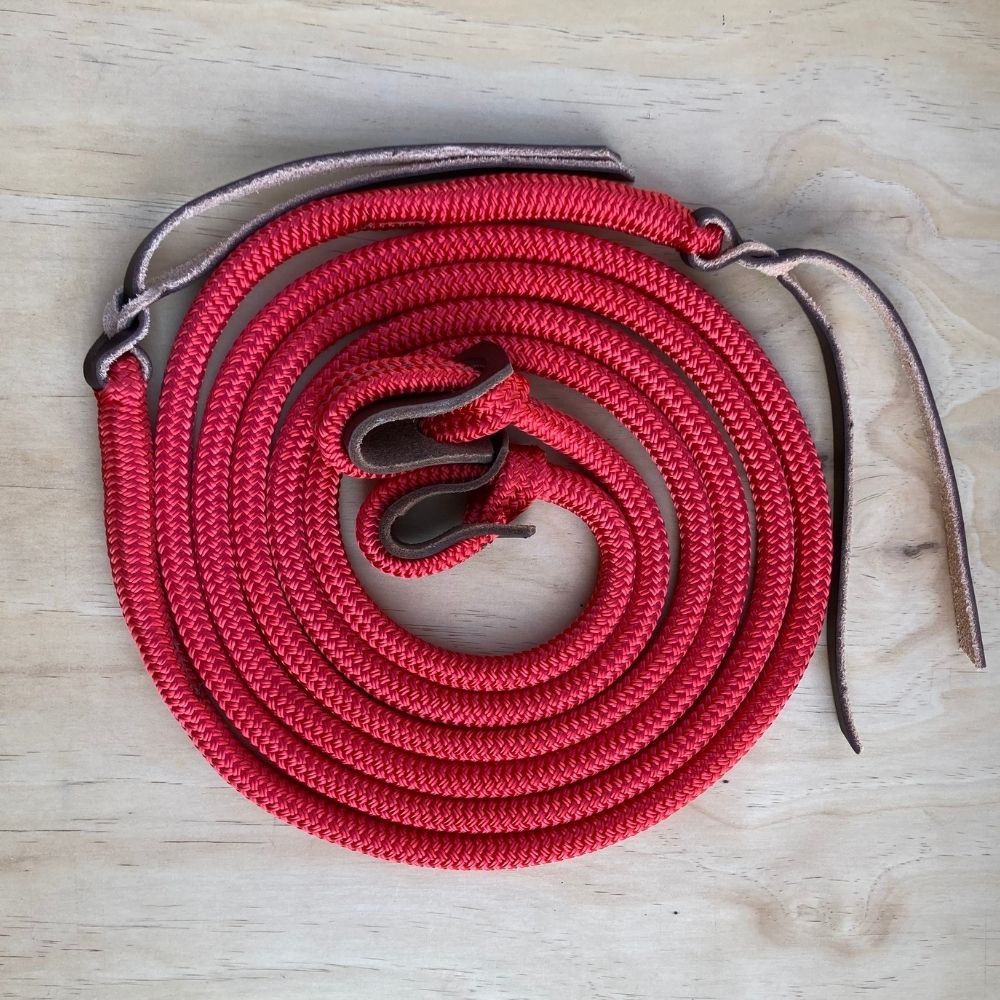 Bally Tack Rope Reins-Loop-Red