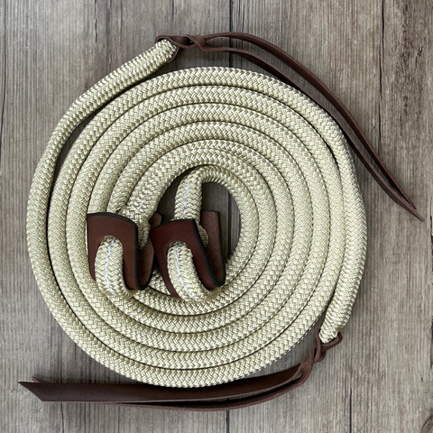 Bally Tack Rope Loop Split Reins 12mm- Cream