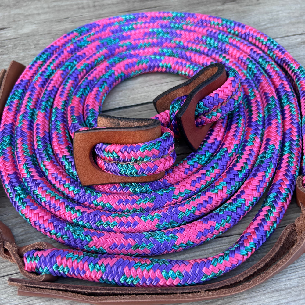 Bally Tack Rope Split Reins-Round Loop -Daisy Bliss