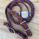 Bally Tack Barrel Reins-Purple Earth