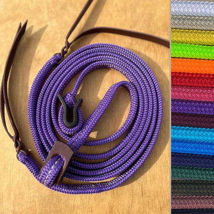 Bally Tack Rope Flat Split Campdraft Reins-Loop