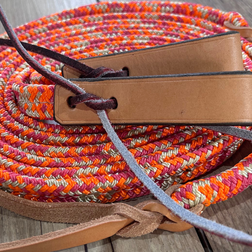 New ! Bally Tack Rope Flat Split Campdraft Reins-Slobber Straps-Vintage Cowgirl