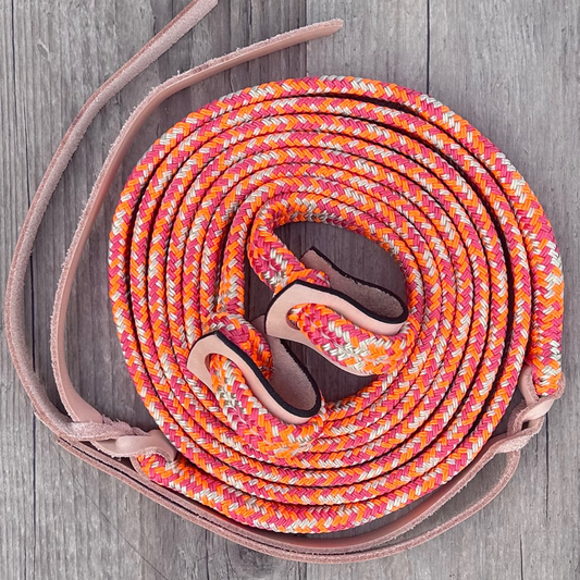 New ! Bally Tack Rope Flat Split Campdraft Reins-Loop- Vintage Cowgirl