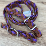 Bally Tack Barrel Reins-Purple Earth