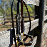 Bally Tack Leather Cattle Show Halter/Lead Hackamore Set