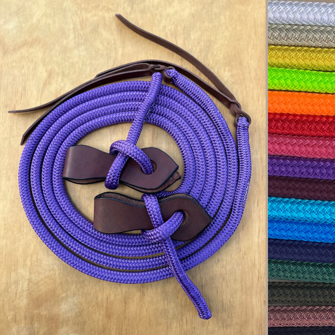 Australian Made/ Round Rope Reins with clips, slobber straps , loop ...