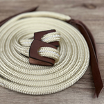 Bally Tack Rope Loop Split Reins 12mm- Cream