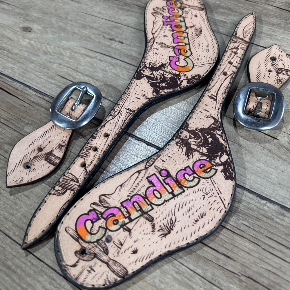 Bally Tack Western Leather Spur Straps- Vintage Cowgirl