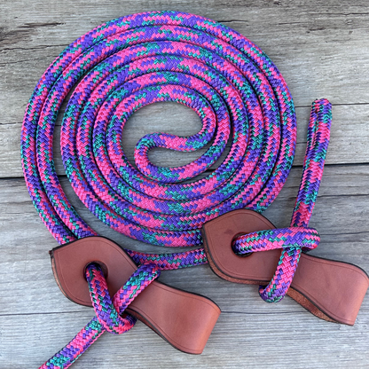 Bally Tack Rope Joined Reins-Round Slobber Straps-Daisy Bliss