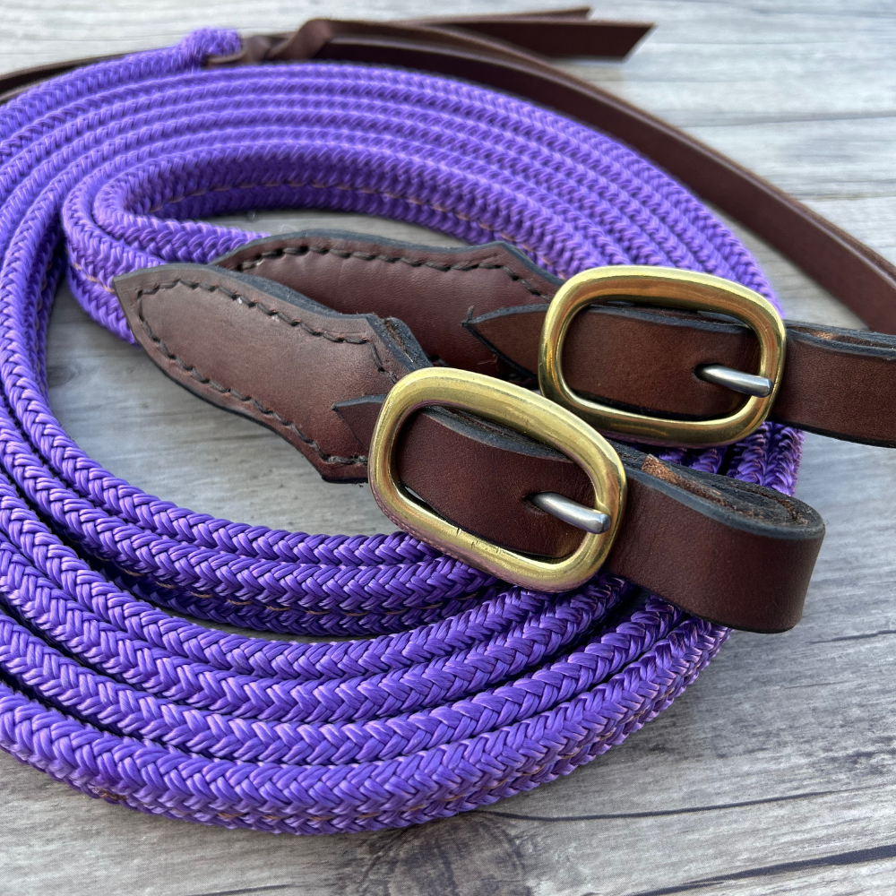 Bally Tack Rope Flat Split Campdraft Reins-Buckle