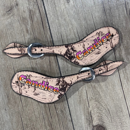 Bally Tack Western Leather Spur Straps- Vintage Cowgirl