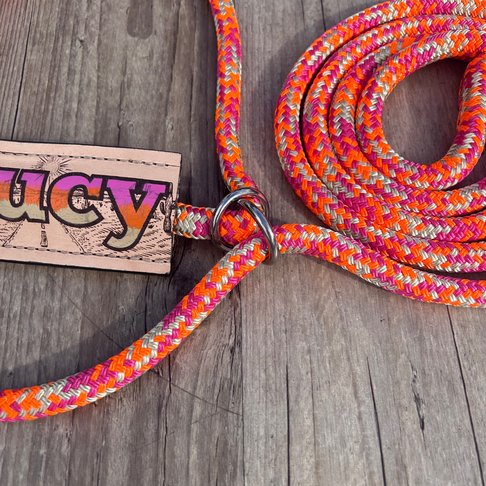 New ! Bally Tack Rope Cattle Halter- Leather Nose Vintage Cowgirl