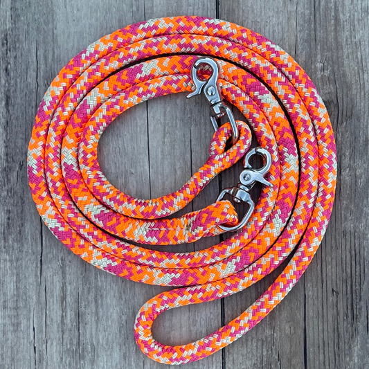 New ! Bally Tack Rope One Reins with clips- Vintage Cowgirl