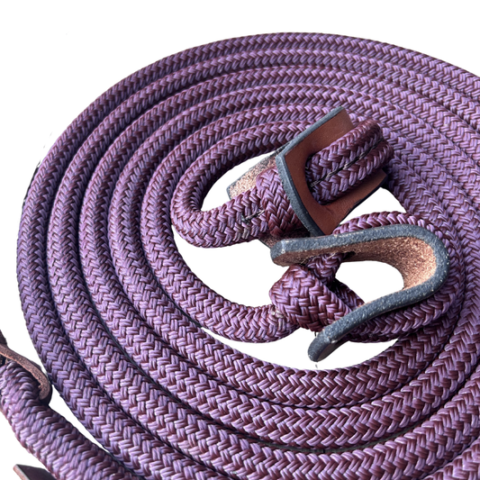 Bally Tack Rope Loop Split Reins- Wine