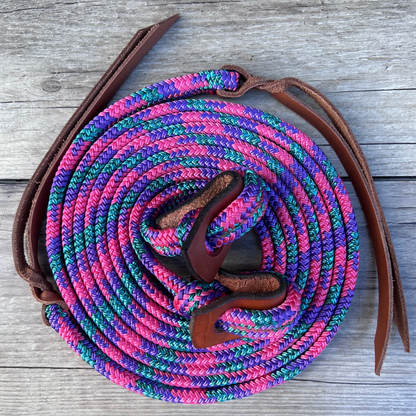Bally Tack Rope Split Campdraft Reins-Flat Loop-Daisy Bliss
