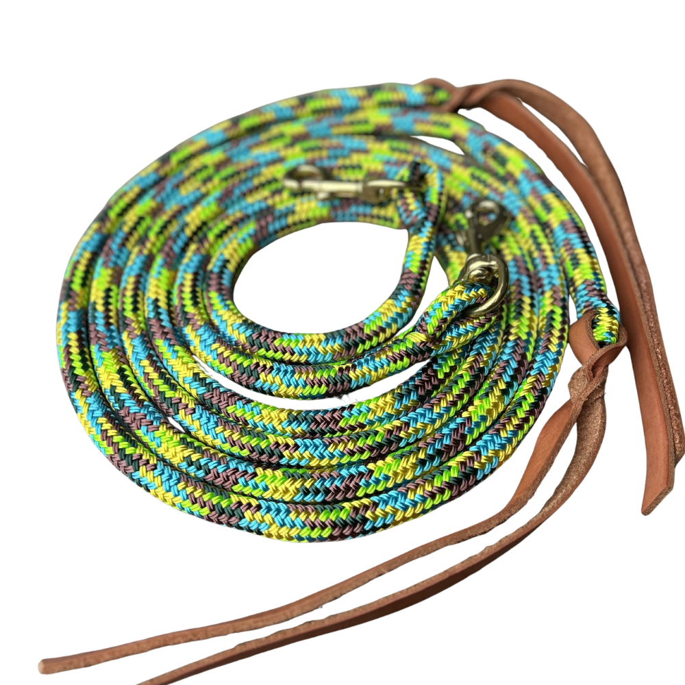 Bally Tack Rope Split Reins-Clips-Sunflower