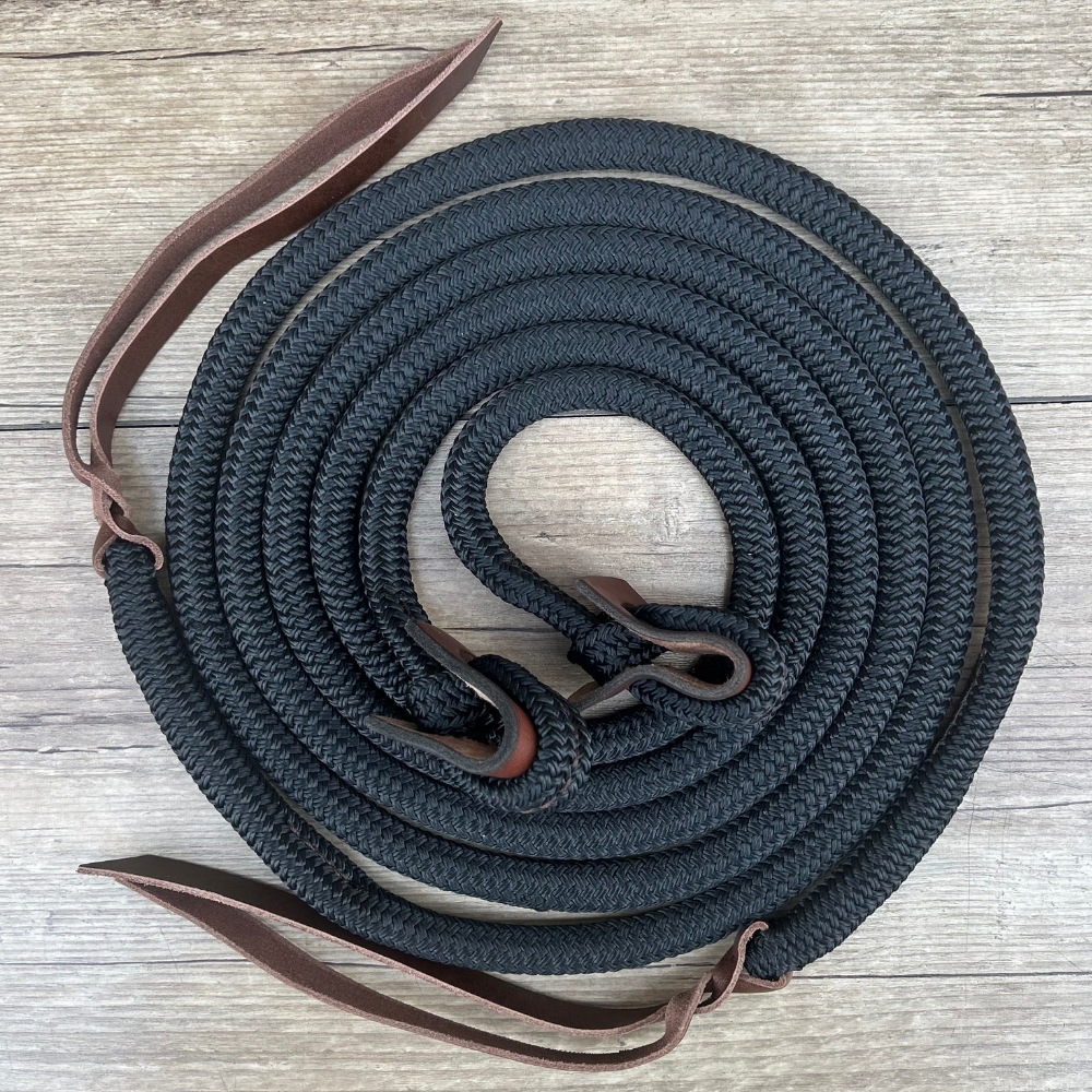 Bally Tack Rope Reins-Loop-Black – Double C Saddlery Australia