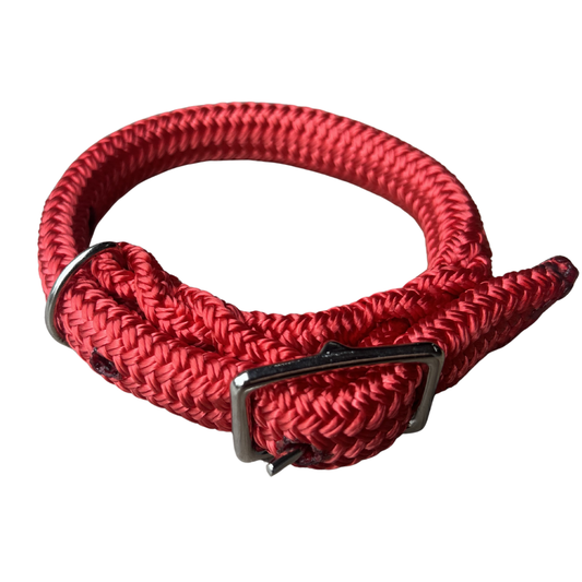 Bally Tack Rope Dog Collar-Red
