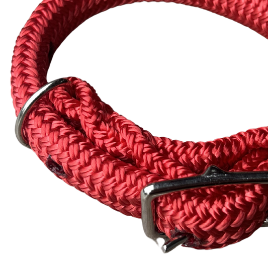 Bally Tack Rope Dog Collar-Red