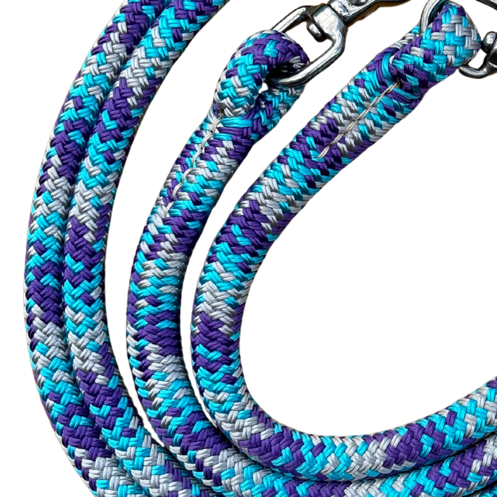 Bally Tack Rope One Reins with Clips-Prairie Jewel