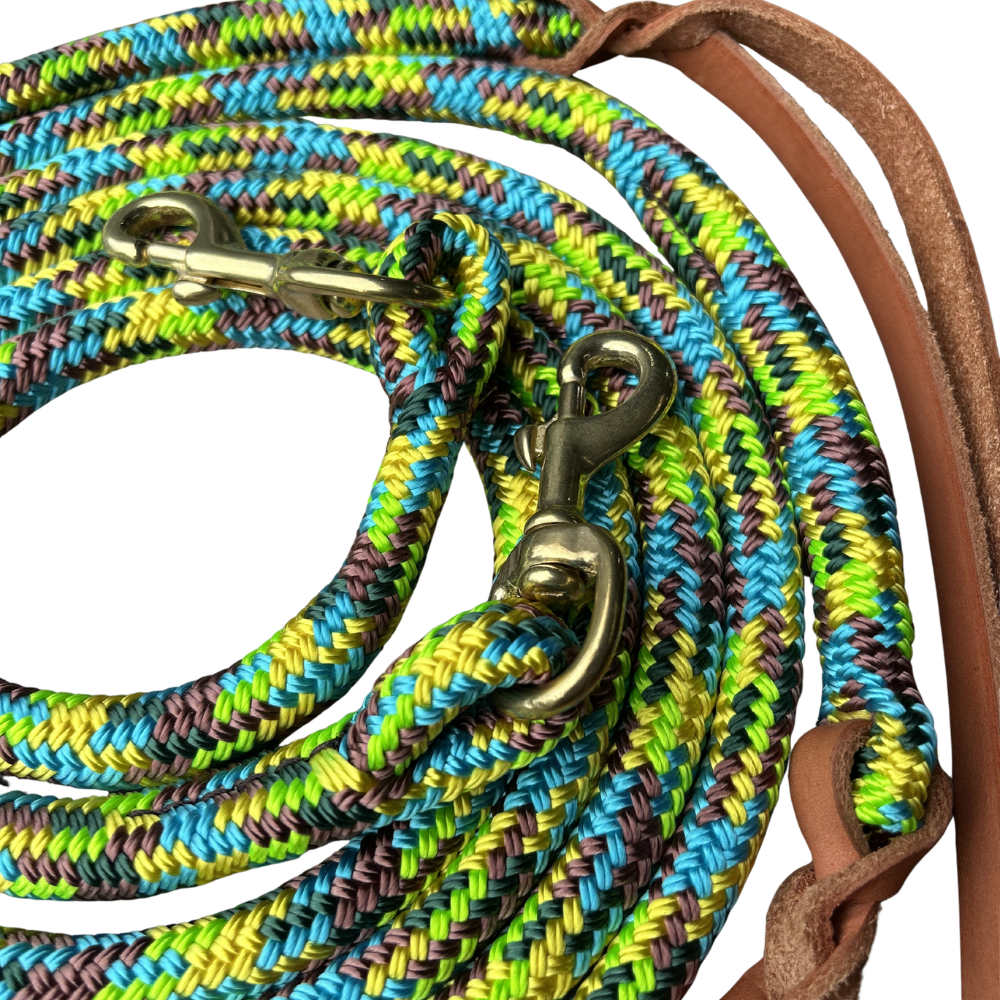 Bally Tack Rope Split Reins-Clips-Sunflower