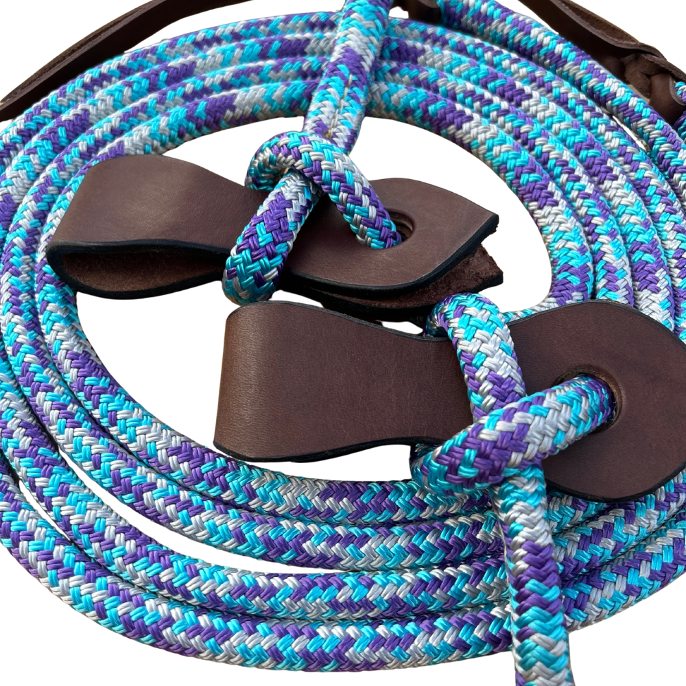 Bally Tack Round Rope Reins - Slobber Straps Prairie Jewel
