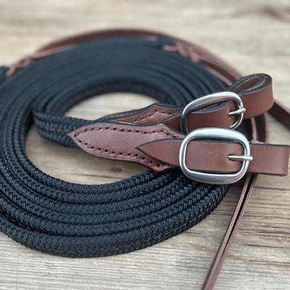 Bally Tack Rope Flat Split Campdraft Reins-Buckle