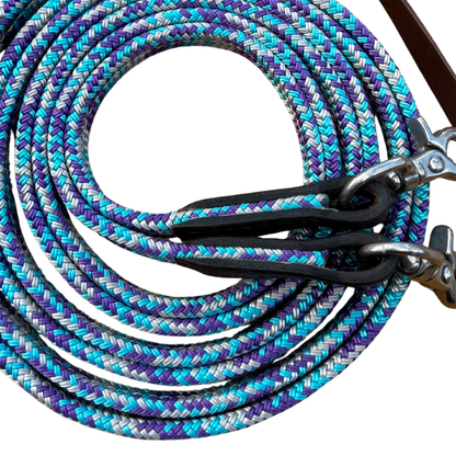 Bally Tack Rope Flat Campdraft Reins-Clips-Prairie Jewel