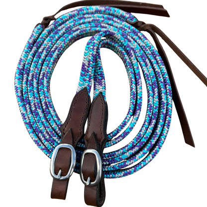 Bally Tack Rope Flat Campdraft Reins-Buckle-Prairie Jewel