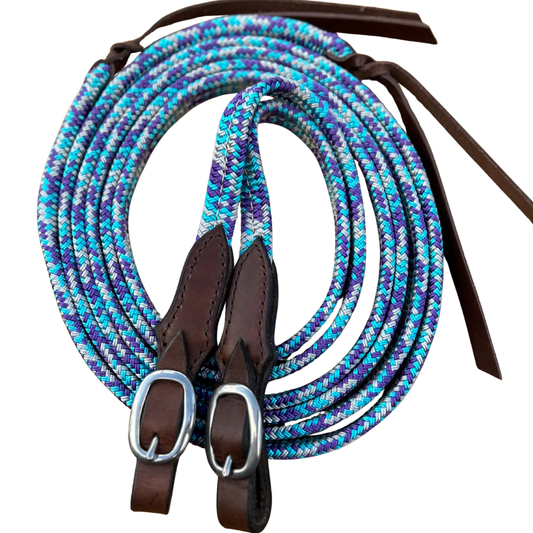 Bally Tack Rope Flat Campdraft Reins-Buckle-Prairie Jewel