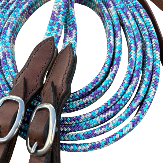 Bally Tack Rope Flat Campdraft Reins-Buckle-Prairie Jewel