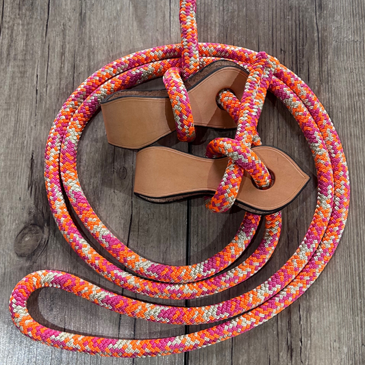 New ! Bally Tack Rope Joined Reins with Slobber Straps 12mm- Vintage Cowgirl