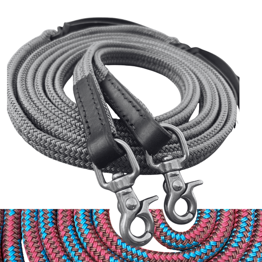 Bally Tack Flat Campdraft Reins-Clips-Cowgirl Candy-PREORDER