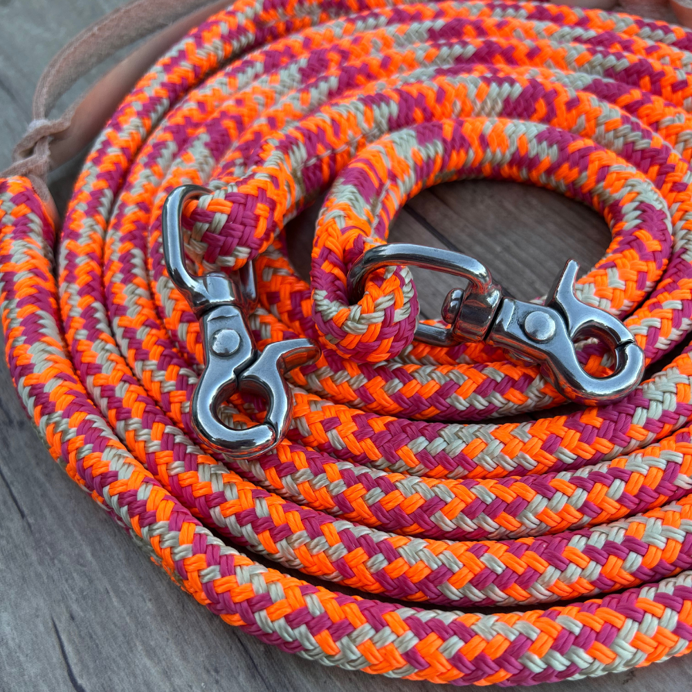 New ! Bally Tack Rope Split Reins Round 12mm - Clips-Vintage Cowgirl