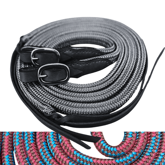 Bally Tack Flat Campdraft Reins-Buckle-Cowgirl Candy-PREORDER