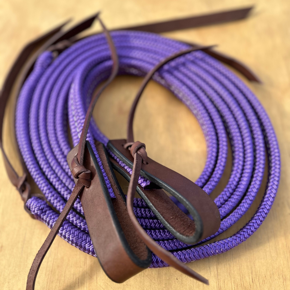 Bally Tack Rope Flat Split Campdraft Reins-Slobber Straps