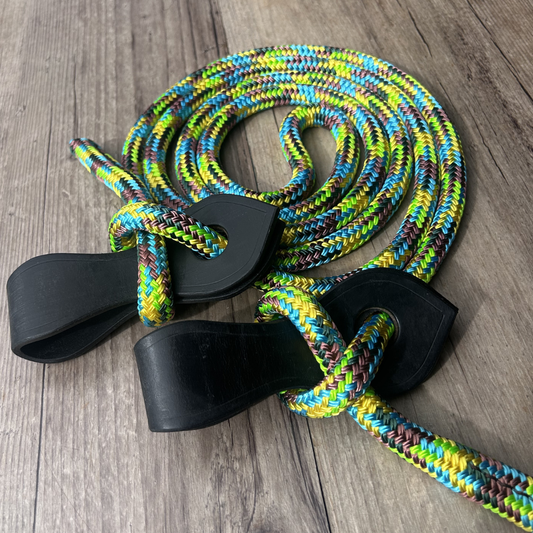 Bally Tack Rope Joined Reins-Slobber Straps-Sunflower