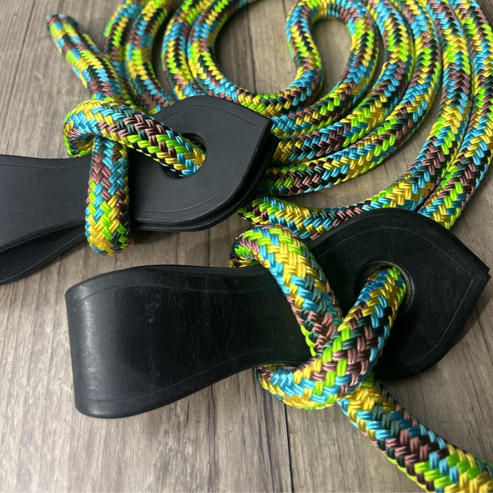 Bally Tack Rope Joined Reins-Slobber Straps-Sunflower