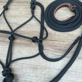 Bally Tack Rope Halter/Lead Combo-Black