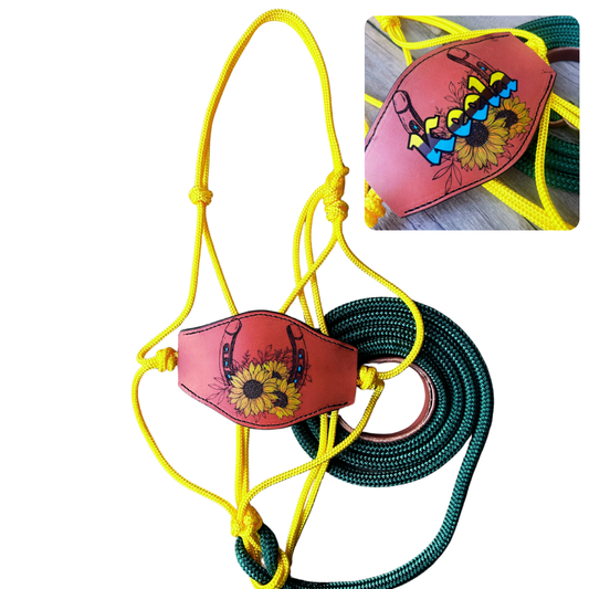 Bally Tack Rope Halter/Lead Combo-Bronc-Sunflower