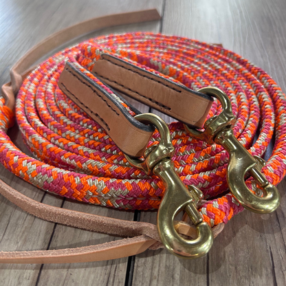 New ! Bally Tack Rope Flat Split Campdraft Reins-Clips-Vintage Cowgirl