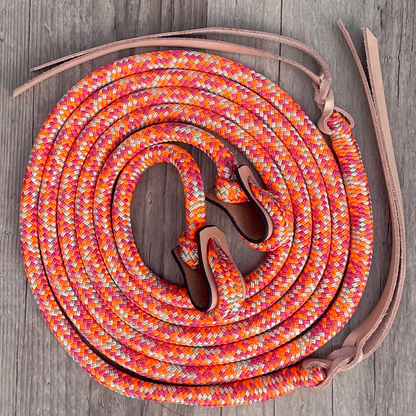 New ! Bally Tack Rope Loop Split Reins 12mm- Vintage Cowgirl